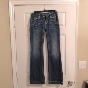 Miss Me Blue Jeans Size 26 Flare with buttons